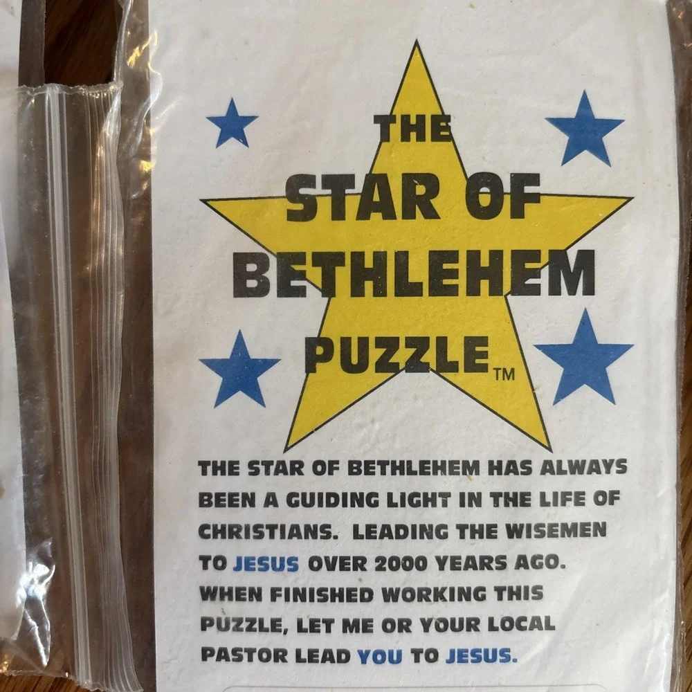 Wooden Christmas Star Of Bethlehem for Kids Adults Set of 15, Xmas Puzzles